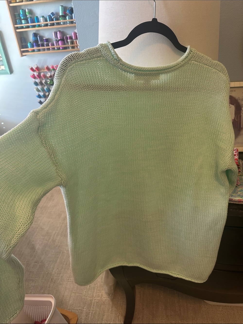 Lilly Pulitzer Seafoam Crewneck Sweater, Cotton Coastal luxury, medium - Picture 11 of 14